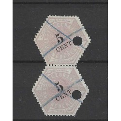 Netherlands TG3 Telegram 5 ct  pair  VFU/used  CV 25++ €