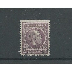 Dutch East Indies 13G  11,5x12 Willem III numeral dot cancel 100 CV 25+ €