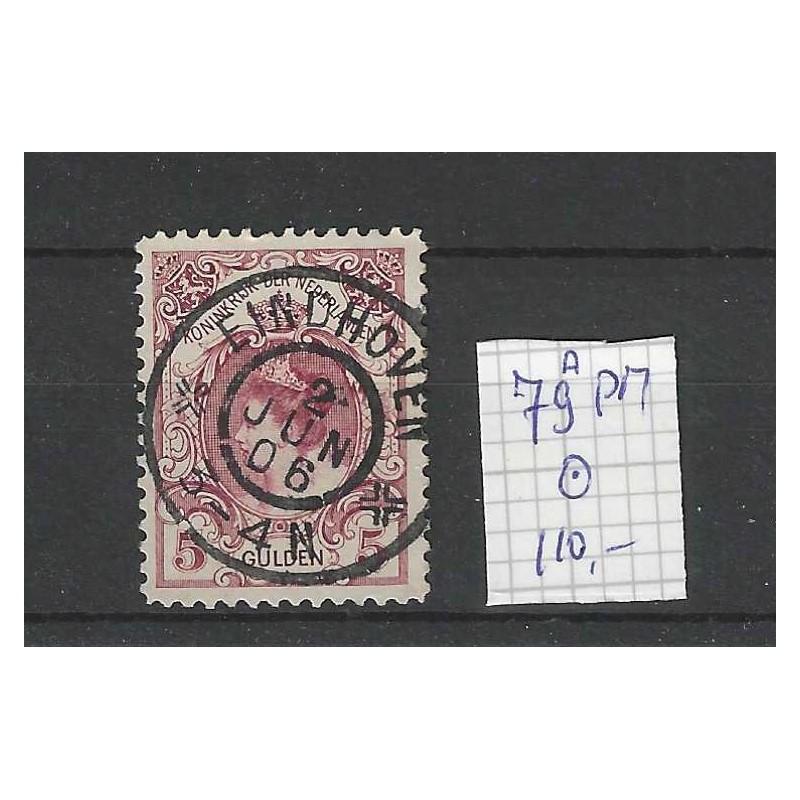 Netherlands 79A PM  Wilhelmina with plate flaw PM VFU/used  CV 110 €