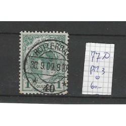 Netherlands 77D PM3  Wilhelmina with plate flaw PM3 VFU/used  CV 60 €