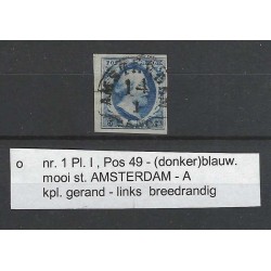 Nederland 1a Willem III 1852 "AMSTERDAM-A" VFU/gebr  CV 200+ €