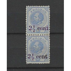 Curaçao 24 Provisional stamp vertical pair  MNH CV 150 €