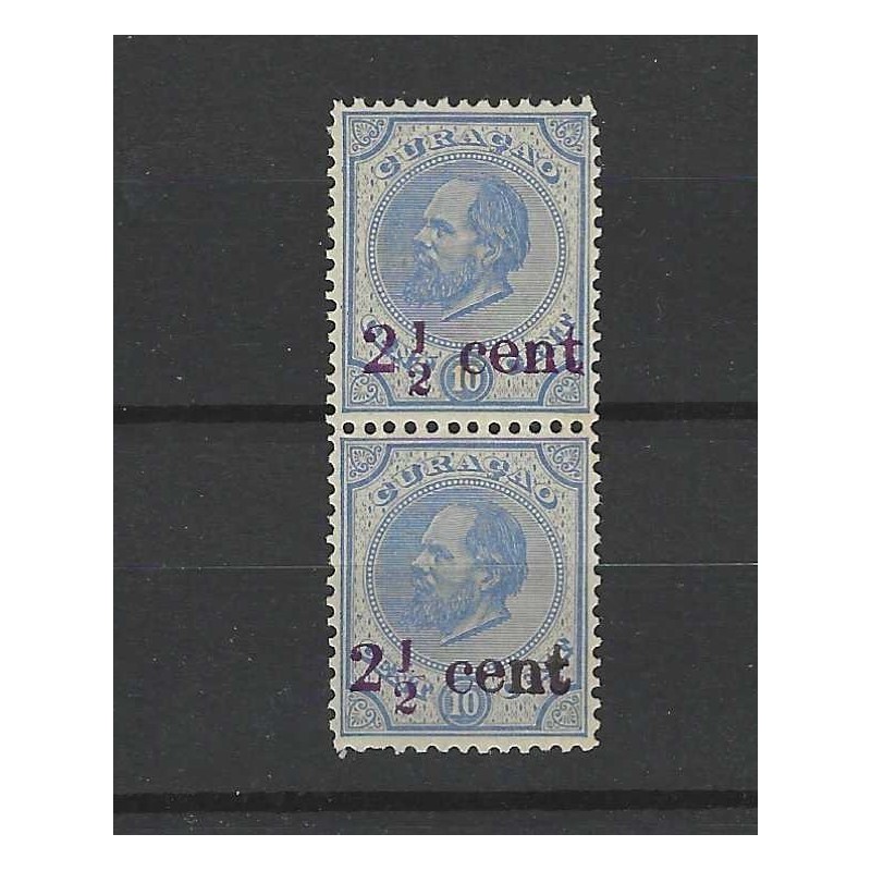 Curacao 24 Hulpzegel vertikaal paartje  MNH/postfris CV 150 €