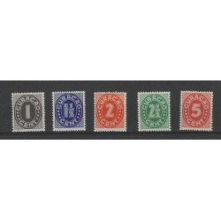 Curacao 121-125 Cijfer serie  MNH/postfris CV 5 €
