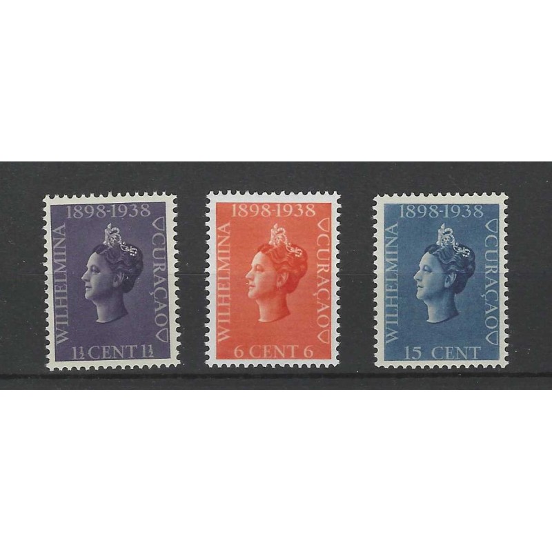 Curacao 138-140  Wilhelmina  MNH/postfris CV 8 €