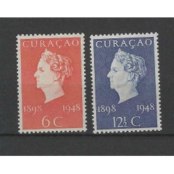 Curaçao 196-197 Wilhelmina  VFU/used CV 2 €