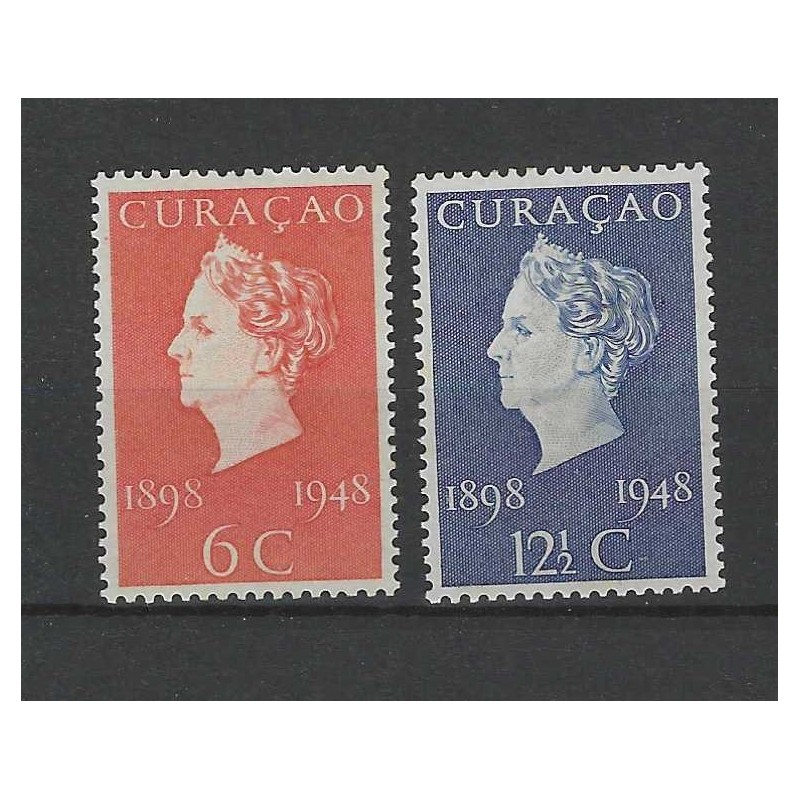 Curacao 196-197 Wilhelmina  VFU/gebr CV 2 €