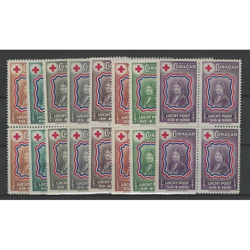 Curaçao LP45-52 Airmail blocks of 4 MNH CV 96 €