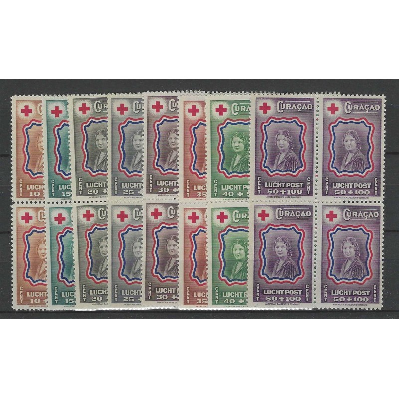 Curacao LP45-52 Luchtpost blokjes van 4 MNH/postfris CV 96 €