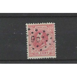 Netherlands 21 Willem III with numeral dot cancel  90  VFU/used
