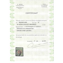 Nederland 48 Wilhelmina 5Gld  VFU/gebr CV 575 €  Certificaat !!