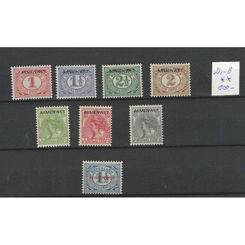 Nederland D1-8 Dienst ARMENWET  MNH/postfris CV 800 €