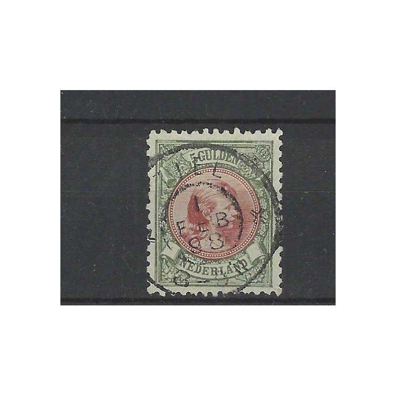 Nederland 48 Wilhelmina 5Gld  "TIEL 1898" grootrond VFU/gebr CV 575 €