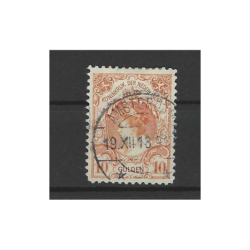 Netherlands 80 Wilhelmina 10Gld  VFU/used CV 850 € Certificate !