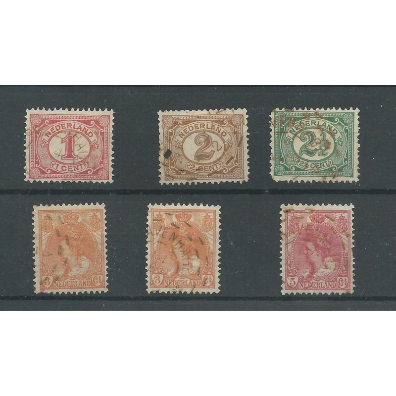 Nederland  6 BRANDSTEMPELS Gravenhage  VFU/gebr CV ?? €