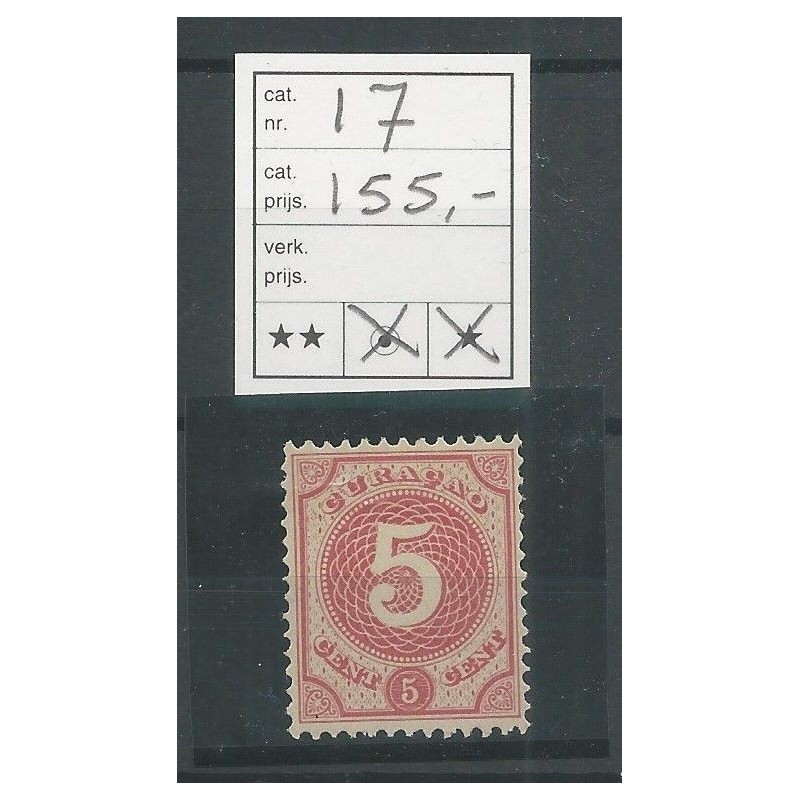 Curaçao 17 Numeral 5 ct  MNH CV  155 €