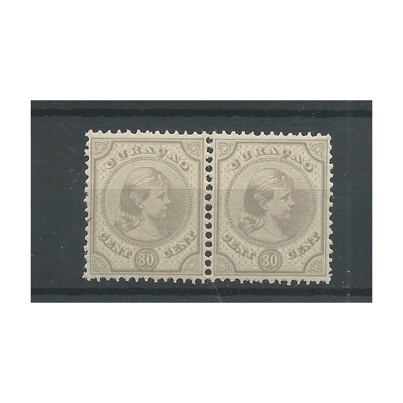 Curacao 23  Wilhelmina  20 ct paartje  MNH/postfris CV  30 €