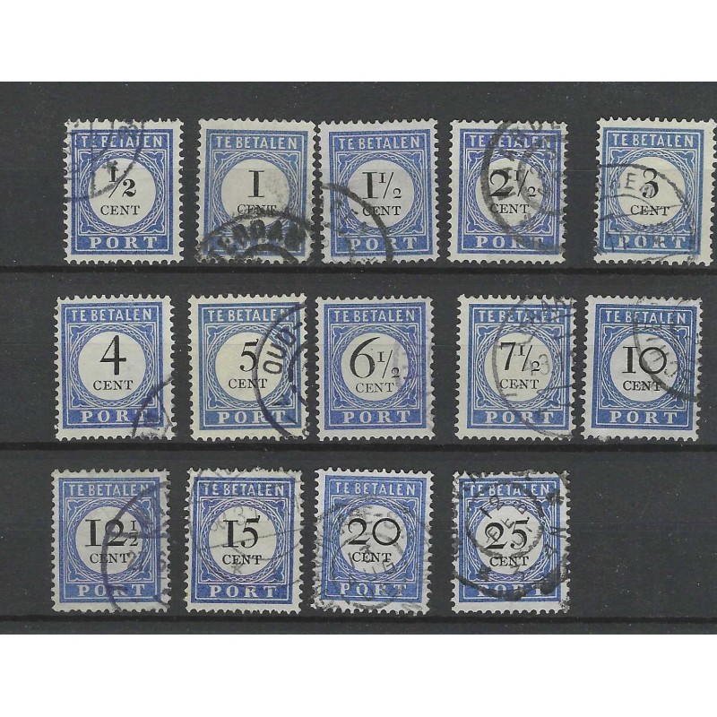 Netherlands P13-26 Postage due 1892 VFU/used  CV 71 €