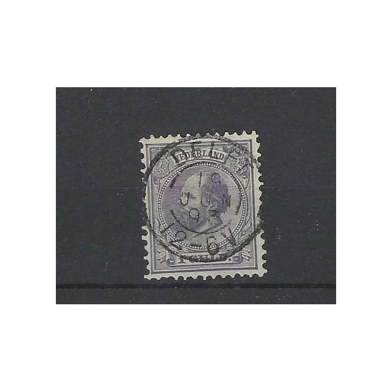 Nederland 28 Willem III 1872  "DELFT 1893" kleinrond VFU/gebr CV 50++ €