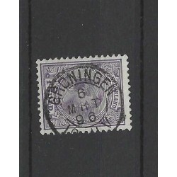 Netherlands 44 Wilhelmina  "GRONINGEN 1896" small round cancel VFU/used CV 100++ €