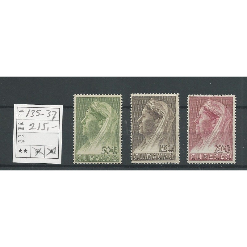 Curaçao 135-137 Wilhelmina MNH CV  215 €