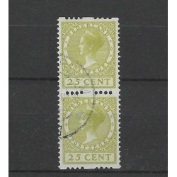 Nederland R14 paartje Tweezijdige Roltanding z. wm.  VFU/gebr  CV 110 €