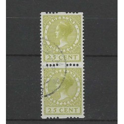 Netherlands R14 pair Two-sided Syncopated perforation z. wm.  VFU/used  CV 110 €