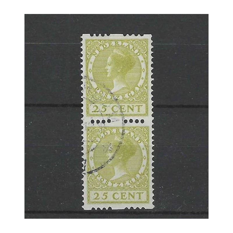 Nederland R14 paartje Tweezijdige Roltanding z. wm.  VFU/gebr  CV 110 €