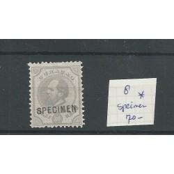 Curaçao 8 with SPECIMEN-overprint  MH/unused CV 70 €
