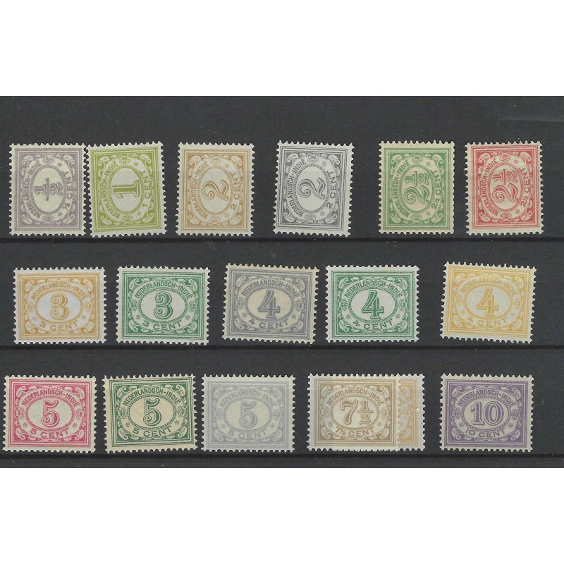 Ned. Indie 99-114  Cijfer serie  MNH/postfris  CV 125 €