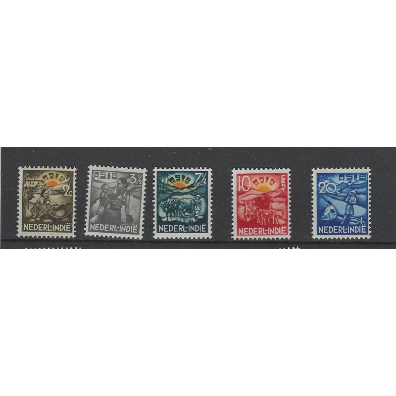 Ned. Indie  230-234 A.S.I.B. zegels MNH/postfris CV 20 €