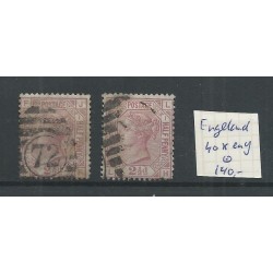 Engeland  nr 40x en 40y Queen Victoria 1875 VFU/gebr  CV 140 €