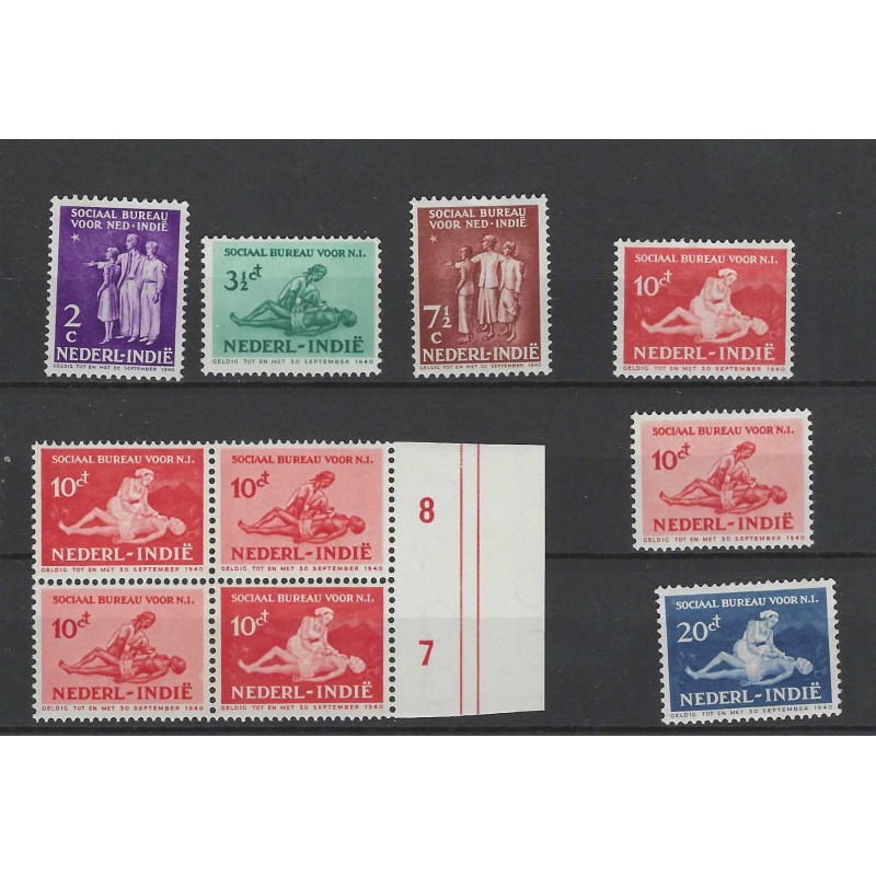 Ned. Indie  266-271, 269/270 a/b Sociaal Bureau MNH/postfris CV 39 €