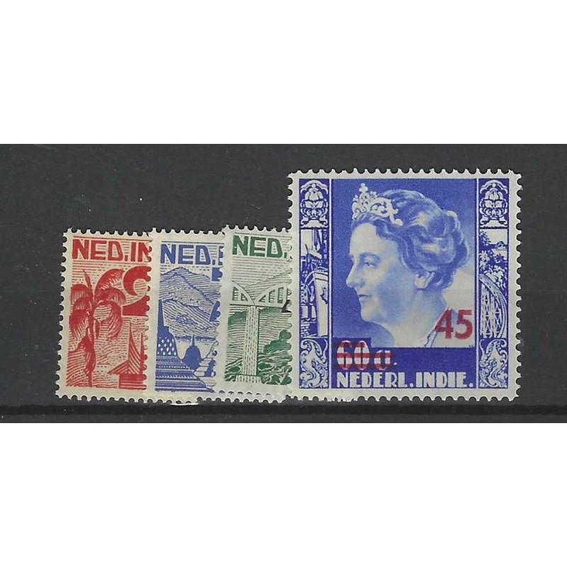 Dutch East Indies  322-325 Provisional issue MNH  CV 3,0 €