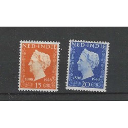 Ned. Indie  347-348 Koningin Wilhelmina MNH/postfris  CV 1 €