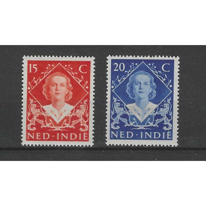 Dutch East Indies  349-350 Queen Wilhelmina MNH  CV 1 €