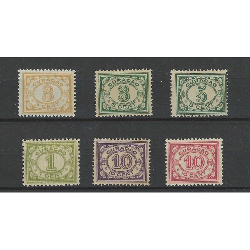 Curaçao 44,49,50,51,55, 56  CijferMNH/postfris  CV 110 €  EXTREMELY FINE  !!