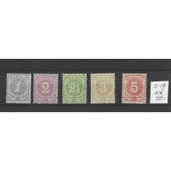 Curaçao 13-17  Numeral 1889 MNH  CV 225 €  EXTREMELY FINE  !!