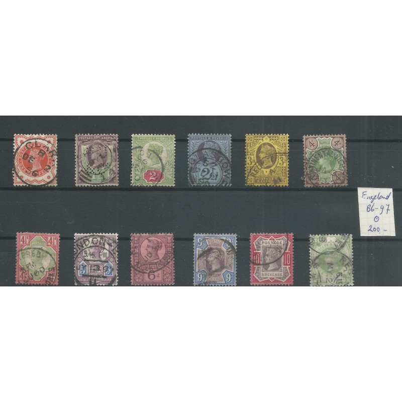 Great Britain  nr 86-97 Queen Victoria 1887-1892  VFU/used  CV 200 €