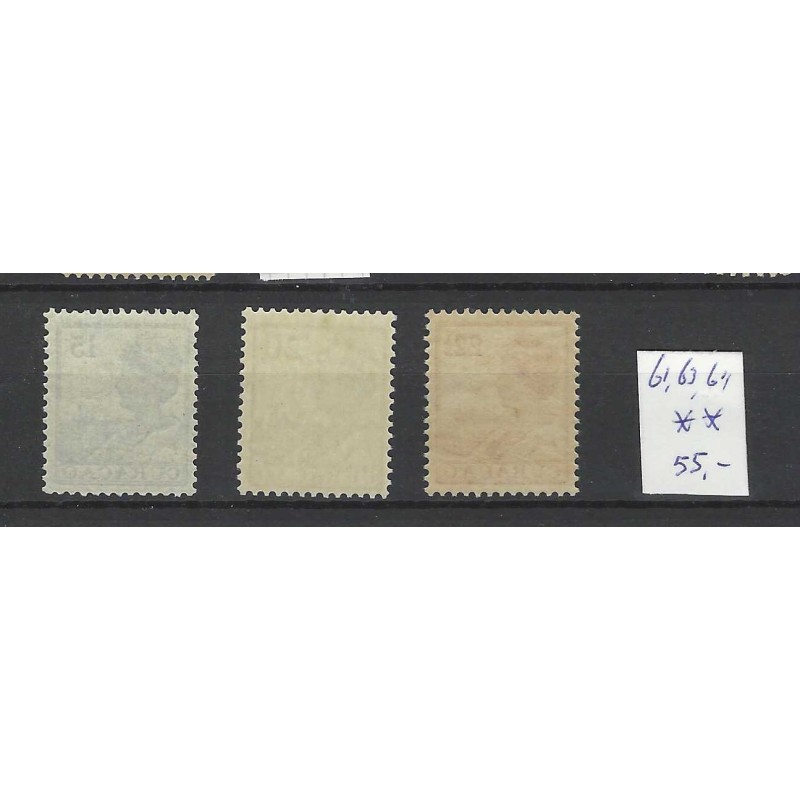 Curaçao 61, 63, 64 Wilhelmina  MNH  CV 55 €  EXTREMELY FINE  !!