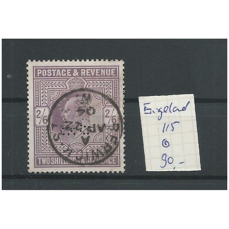 Engeland  nr 115 King Edward VII 1902 VFU/gebr  CV 90 €