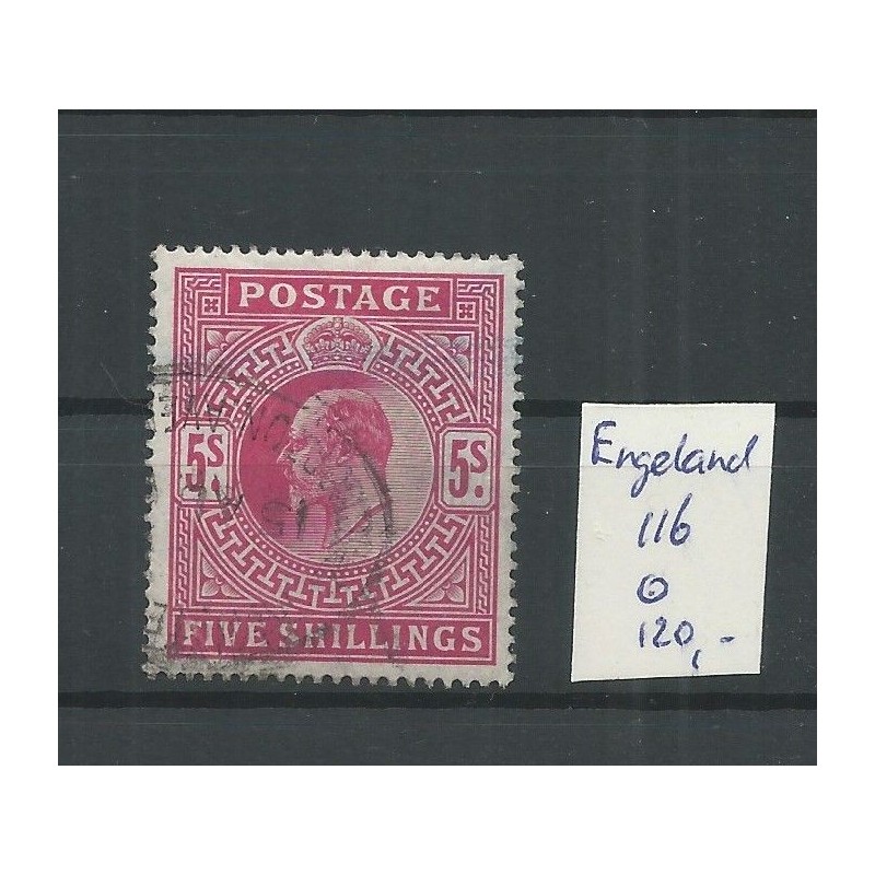 Engeland  nr 116 King Edward VII 1902 VFU/gebr  CV 120 €