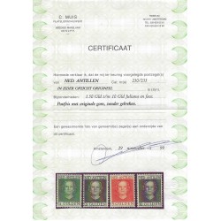 Curaçao/Antillen 230-233 Juliana EN FACE  MNH CV 425 € Certificate!!