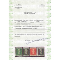 Curacao/Antillen 230-233 Juliana EN FACE  MNH/postfris CV 425 € Certificaat!!