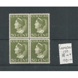 Curaçao 150 Wilhelmina 50ct block of 4  MNH CV 150 €