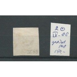 Netherlands  2 plt IV-88 with geribd papier VFU/used  CV  150+ €