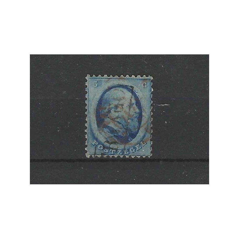 Netherlands 4 Willem III with red-stempeVFU/used  CV 20++ €  Extremely fine !!