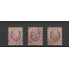 Nederland 5 Willem III blauw, rood en zwart Franco-stempel VFU/gebr  CV 60++ €