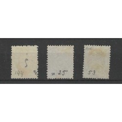 Netherlands 5 Willem III blue, red and black Franco-cancel VFU/used  CV 60++ €