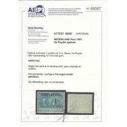Netherlands  P43 De Ruyter-port 1 Gld  MNH CV 750 €  certificate Vleeming